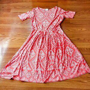 Pretty Young Thing Womans Orange/ Samon Dress  sz S/M  Cottage core VTG Spring